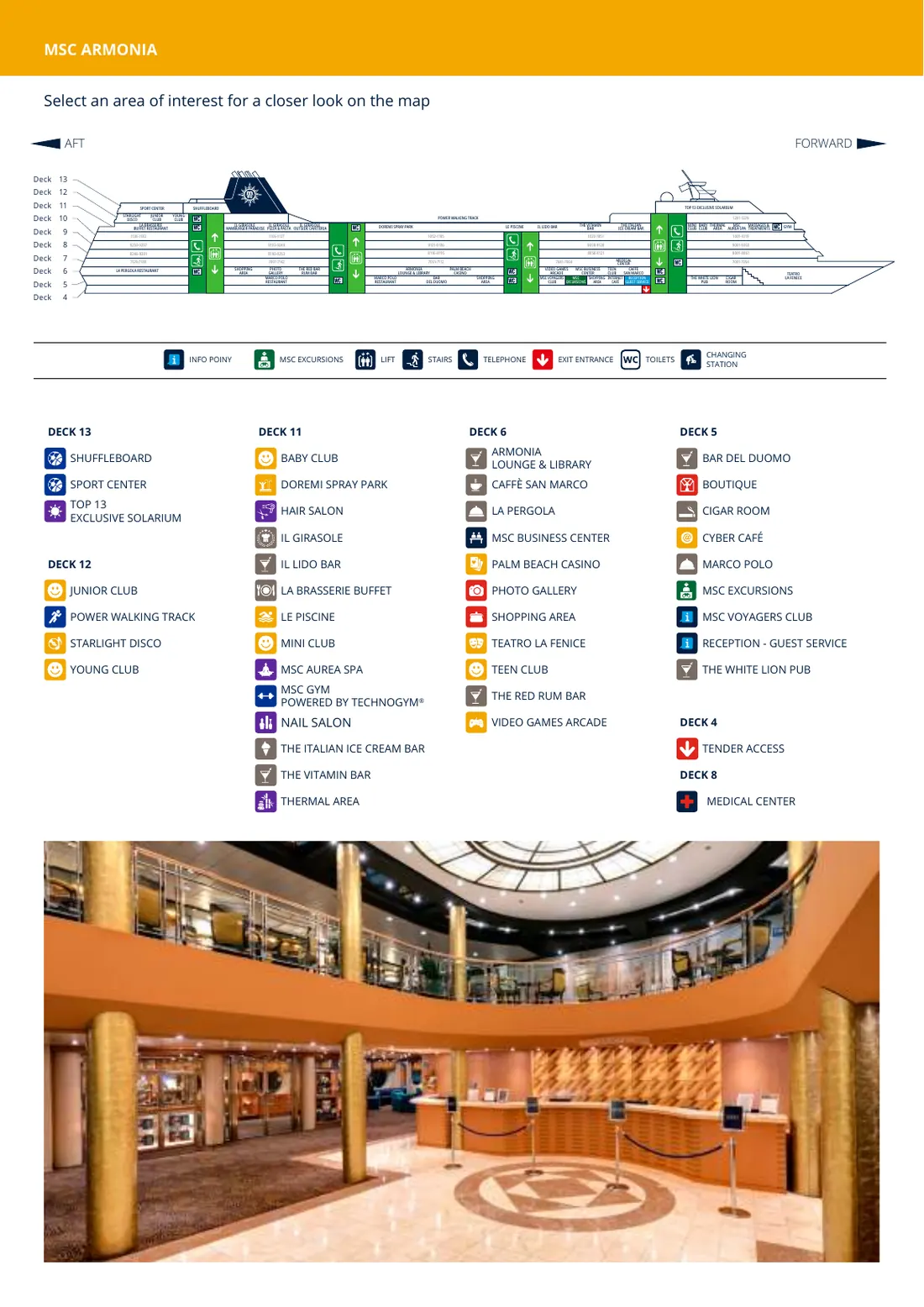 Plano oficial MSC Armonia
